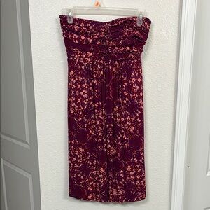 Soma size small Floral Strapless Dress in magenta, coral and pink